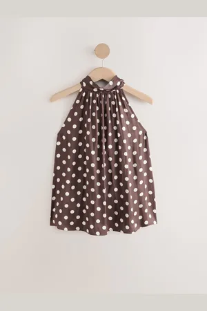Next Glossy Satin Polka Dot Halter TopEU 50 (UK 22)