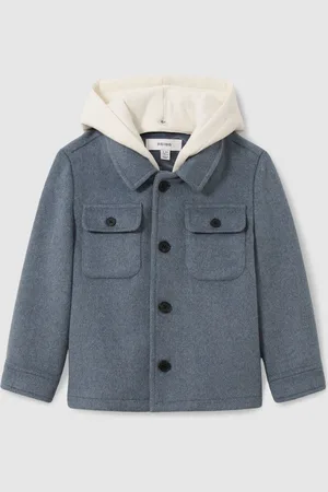Reiss Liam Removable-Hood Brushed-Twill Overshirt4