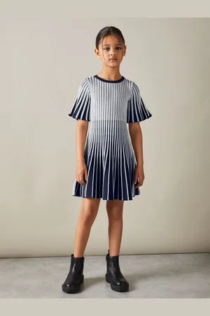 Reiss Ice Metallic Contrast Ribbed Dress7