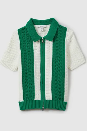 Reiss Painter Knitted Cotton Zip Front Shirt8