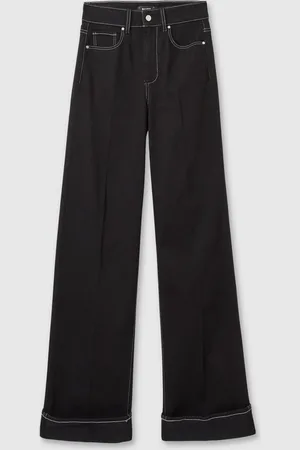 Paige Wide-Leg Cuffed Jeans24