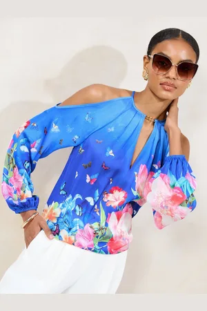 Lipsy London Printed Satin Cold Shoulder Top38
