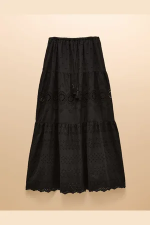 Joules Broderie Tiered Maxi Skirt42