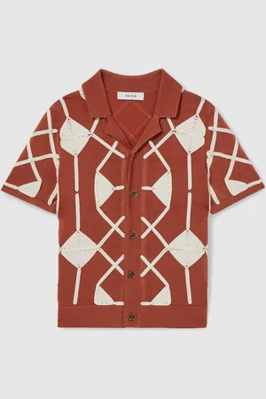 Reiss Terrazzo Geometric Embroidery Knit Shirt128134 cm