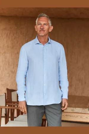 Next Signature 100% Delave Linen Long Sleeve ShirtXXXL