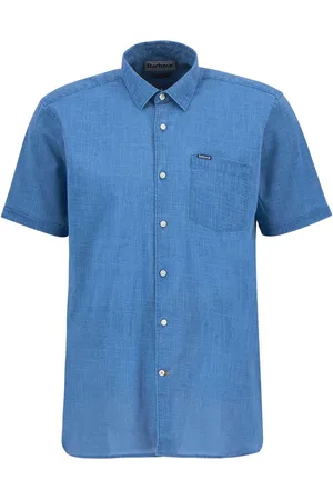 Barbour Pigment Dye Slub Regular Short Sleeve Summer 100% Cotton ShirtM