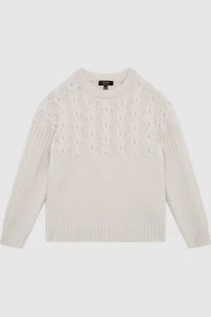 Reiss Sparrow Cashmere Crew Neck Cable Knit Jumper116122 cm