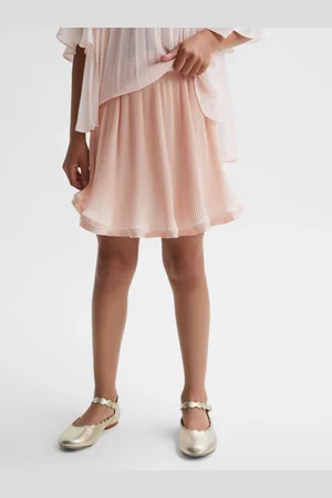 Reiss Violet Pleated Satin Trim Skirt10