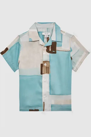 Reiss Deekay Slim Fit Cuban Collar Abstract Print Shirt140146 cm