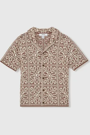 Reiss River Tile Pattern Knit Shirt104110 cm