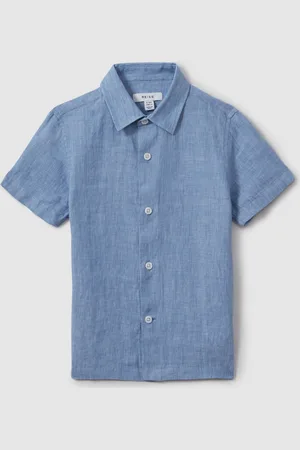 Reiss SS LINEN BUTTON THRO10