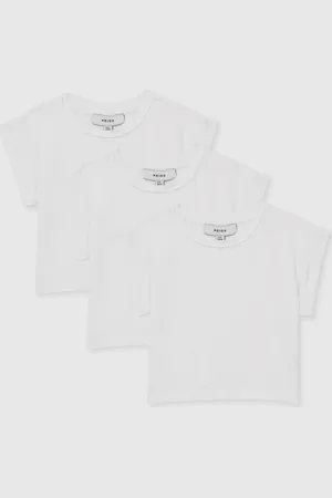 Reiss Terry 3 Pack Cotton-Jersey Cropped T-Shirt 3 Pack4-5 lat