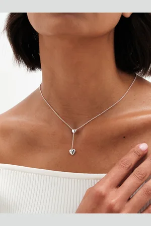Simply Silver Sterling 925 Polished Heart Y Drop NecklaceJeden