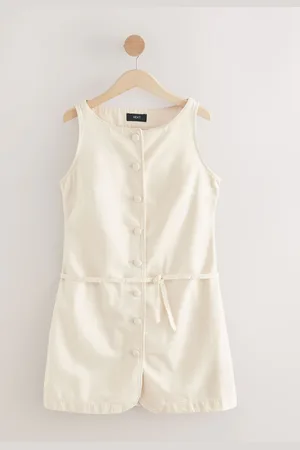 Next Button Through Boat Neck Denim Mini Dress46tall