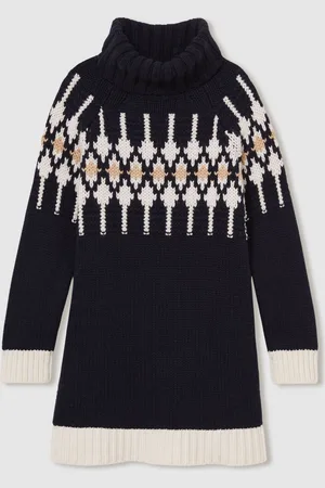 Reiss Emily Wool-Blend Fairisle Pattern Roll-Neck Dress6