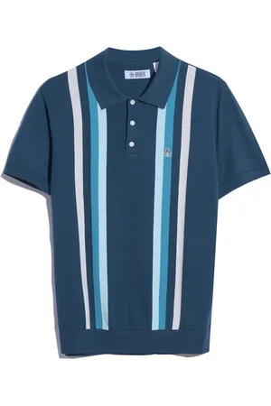 Original Penguin Blue Vertical Stripe Polo ShirtS