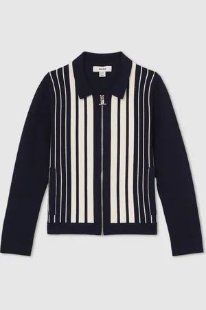 Reiss Ambient Striped Zip-Through Knit Overshirt98104 cm