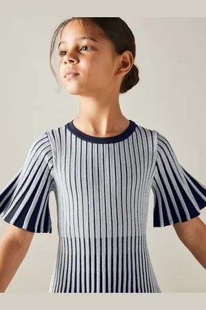 Reiss Ice Metallic Contrast Ribbed Dress12
