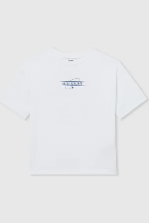 Reiss Ivan Cotton Airlines-Print Oversize T-Shirt128134 cm