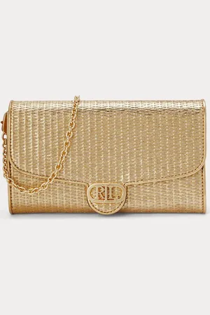 Ralph Lauren Adair Metallic Leather Chain Crossbody Clutch BagJeden
