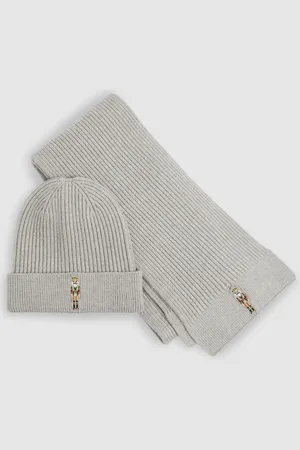 Reiss Cornelius Christmas Nutcracker-Embroidered Hat and Scarf Set3