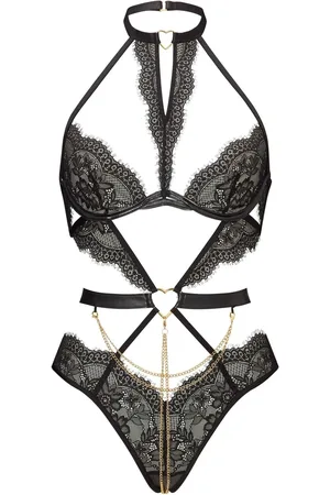 Ann Summers Love Mi Amor Crotchless Lace Body With Gold Heart Chain DetailL