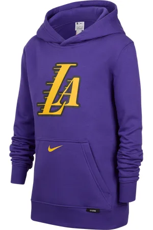 Nike Dzianinowa bluza z kapturem dla dużych dzieci NBA Los Angeles Lakers Club City Edition