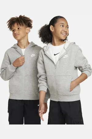 Nike Bluza z kapturem i zamkiem na całej długości dla dużych dzieci Sportswear Club Fleece