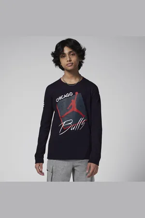 Jordan T-shirt z długim rękawem dla dużych dzieci (chłopców) Max90 NBAChicago Bulls Courtside Statement Edition