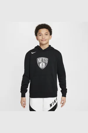 Nike Dzianinowa bluza z kapturem dla dużych dzieci NBA Brooklyn Nets Club