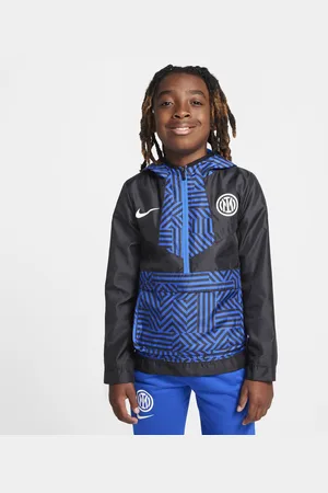 Nike Kurtka piłkarska typu anorak dla dużych dzieci (chłopców) Inter Mediolan Amplify Windrunner (wersja domowa)