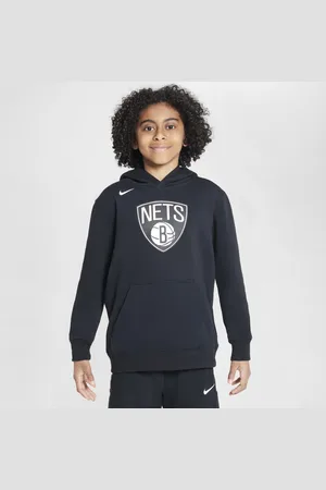 Nike Dzianinowa bluza z kapturem dla dużych dzieci Brooklyn Nets NBA