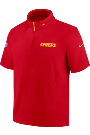 Nike Męska kurtka z kapturem, krótkim rękawem i zamkiem 1/2 NFL Kansas City Chiefs Sideline Coach