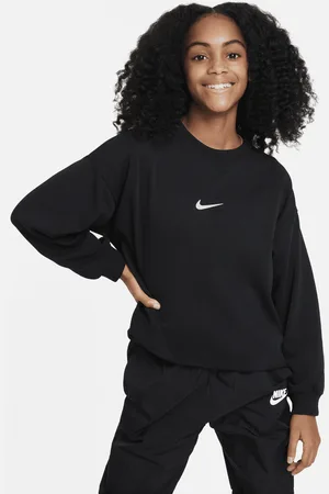 Nike Bluza dresowa z półokrągłym dekoltem dla dużych dzieci (dziewcząt) Dri-FIT Sportswear