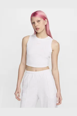 Nike Damska przylegająca koszulka bez rękawów w drobny prążek o skróconym kroju Sportswear Chill Knit
