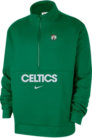 Nike Męska bluza z zamkiem 1/2 NBA Boston Celtics Club Courtside