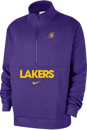 Nike Męska bluza z zamkiem 1/2 NBA Los Angeles Lakers Club Courtside