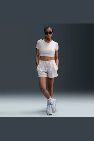 Nike Damskie spodenki z dzianiny dresowej ze średnim stanem i nadrukiem Sportswear Chill Terry