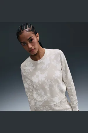 Nike Damska bluza z dzianiny dresowej z półokrągłym dekoltem i grafiką Sportswear Chill Terry