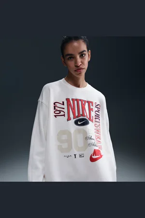 Nike Damska bluza oversize z dzianiny dresowej z półokrągłym dekoltem Sportswear