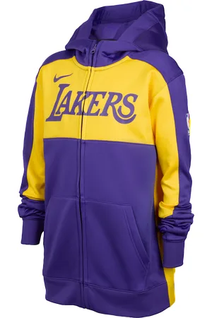 Nike Bluza z kapturem i zamkiem na całej długości dla dużych dzieci Dri-FIT NBA Los Angeles Lakers Showtime