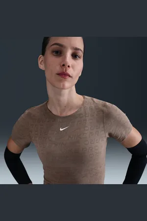Nike Damska żakardowa koszulka z krótkim rękawem o skróconym kroju Dri-FIT Pro