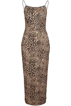 Noisy May Nadruk Z Cętkami Leoparda Sukienka Maxi