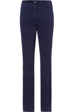 Olsen Granatowe spodnie damskie Mona Slim - Basic