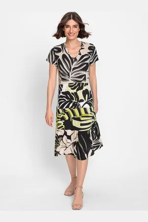 Olsen TENCEL™ Sukienka z roślinnym wzorem - Ethno Charm