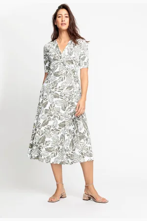 Olsen TENCEL™ Sukienka z motywem liści - Vintage Holidays