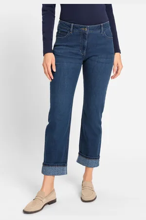 Olsen Jeansy damskie Lisa z efektowym podwinięciem - French Flair