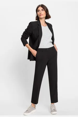 Olsen Czarne eleganckie spodnie damskie Lisa - Basic