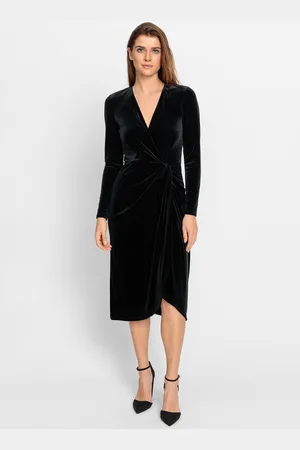 Olsen Czarna welurowa sukienka - Tres Chic