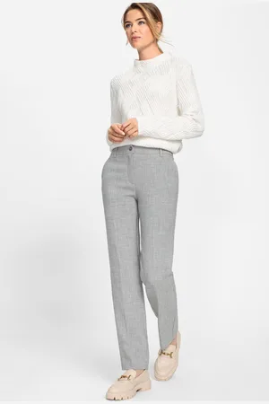 Olsen Szare eleganckie spodnie damskie Mona Straight - Cool Vision